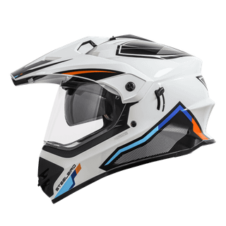 کلاه کاسکت ادونچریSBH-13 برند Steelbird-استیل برد رنگ سفید براق