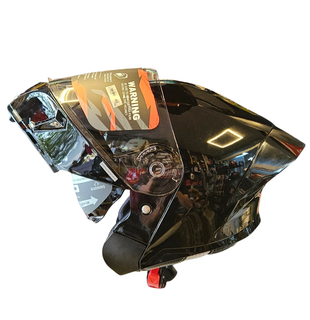 کلاه کاسکت فک متحرک SBA-20 برند Steelbird رنگ مشکی براق