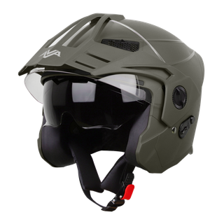کلاه کاسکت بدون فک SBH-23 برند Steelbird-استیل برد رنگ سبز مات